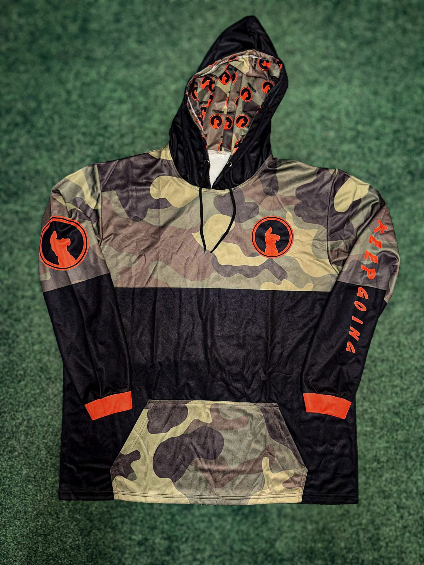 Black and Camo Mesh Lightweight Hoodie