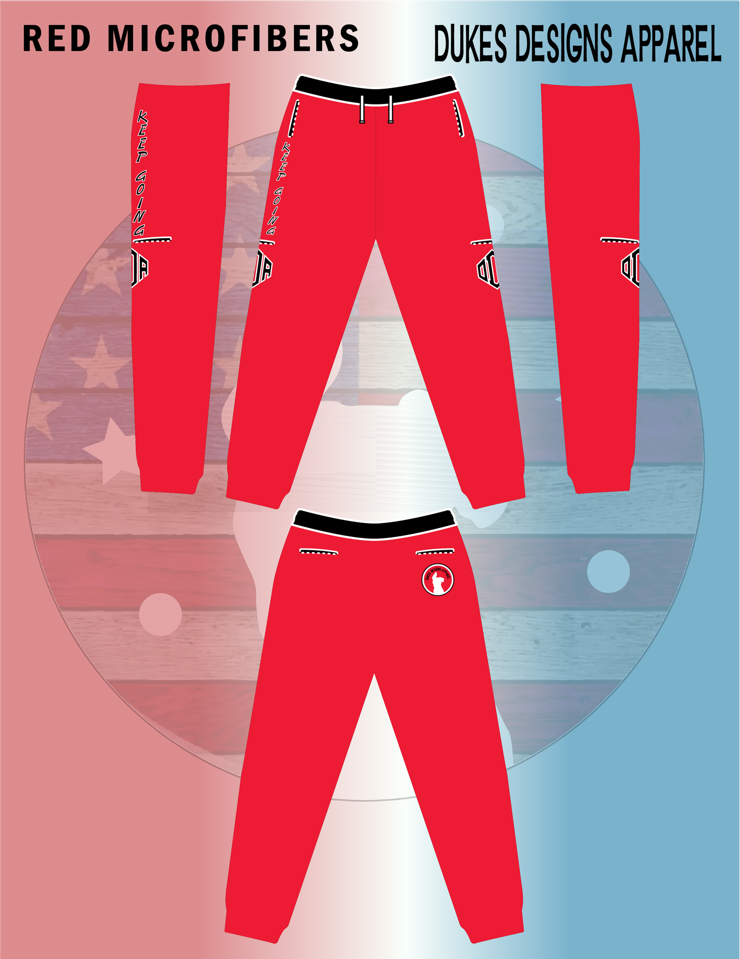 Microfiber Pants - Red with Black