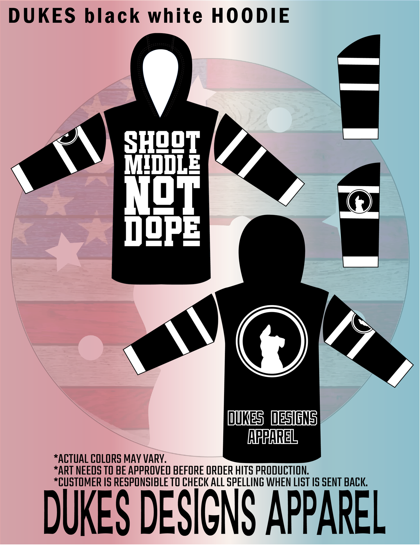 Shoot Middle Not Dope DDA Exclusive Longsleeve - Black White