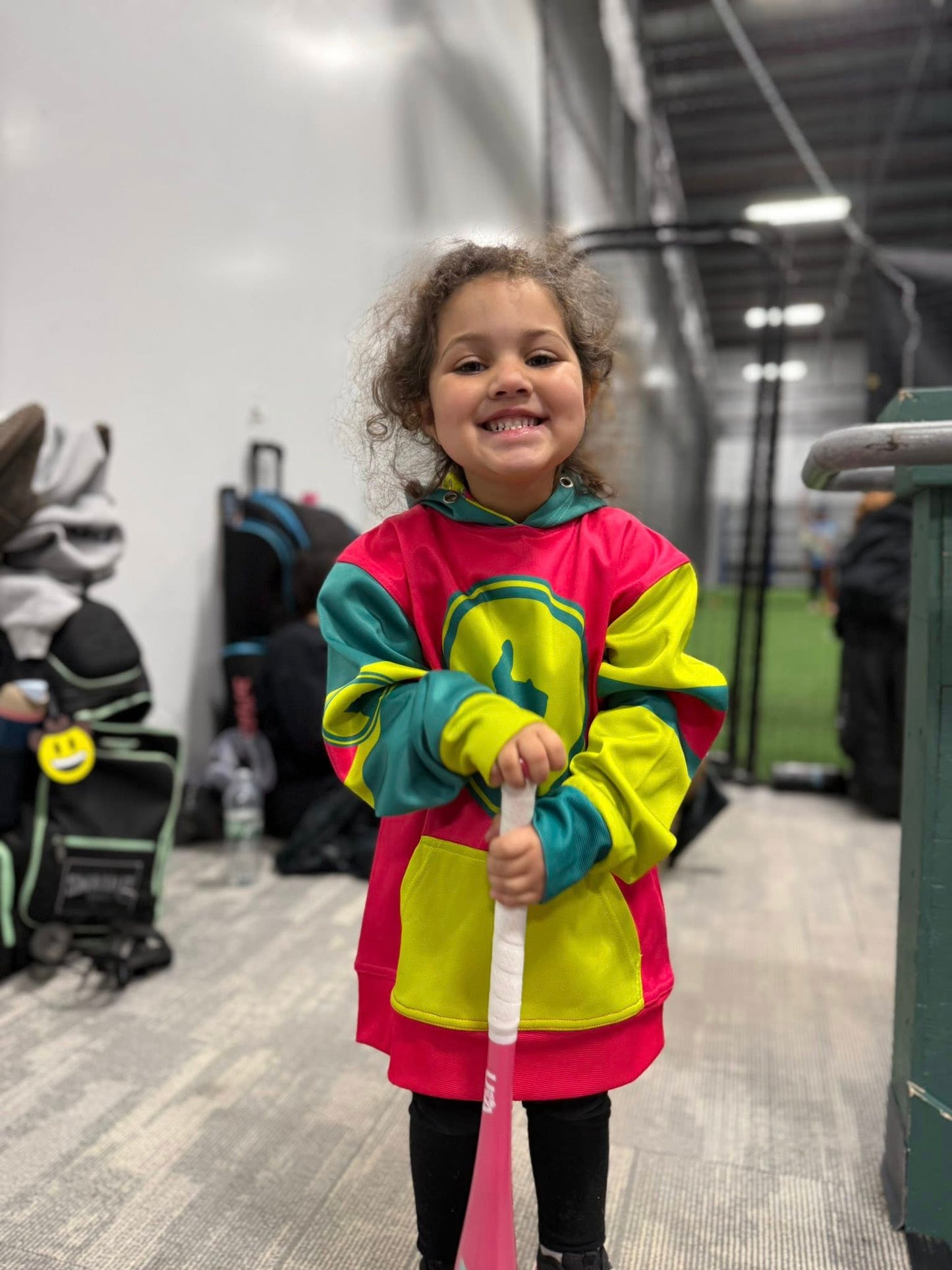 Neon Pink Yellow and Teal DDA Hoodie