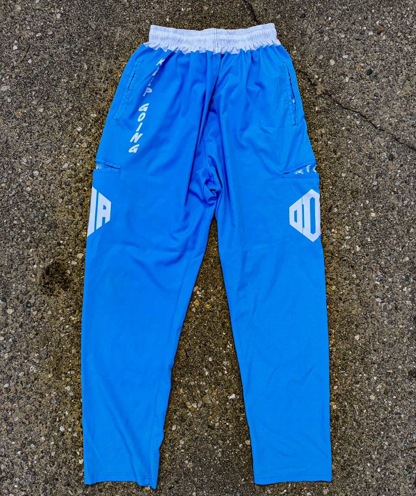 Microfiber Pants - Baby Blue with White