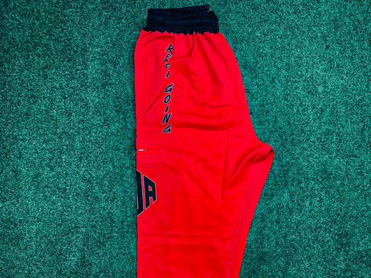 Microfiber Pants - Red with Black