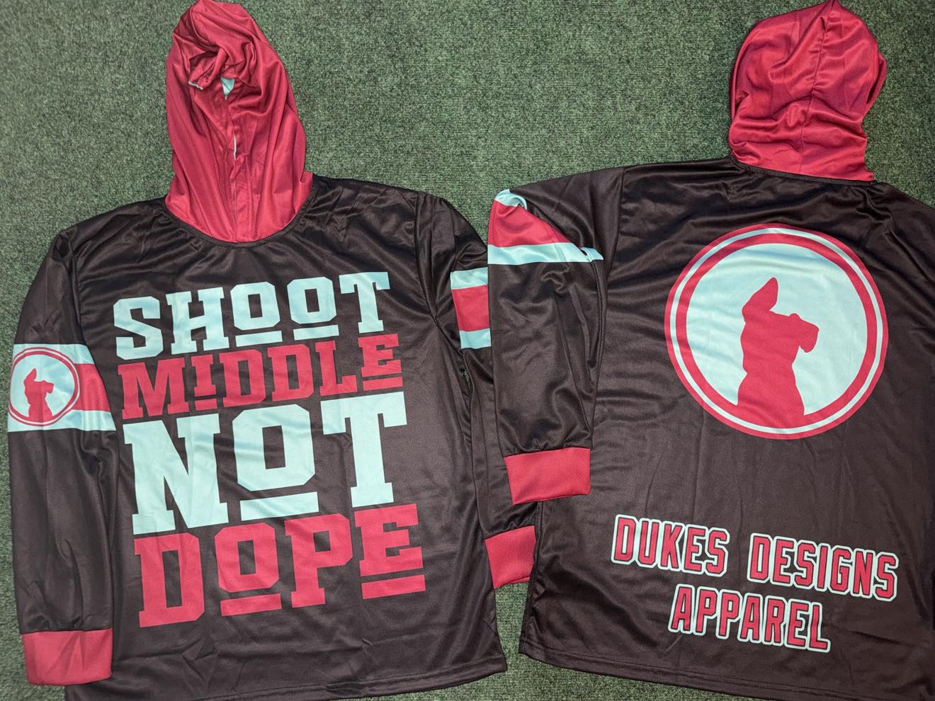 Shoot Middle Not Dope DDA Exclusive Longsleeve - Black Teal Maroon