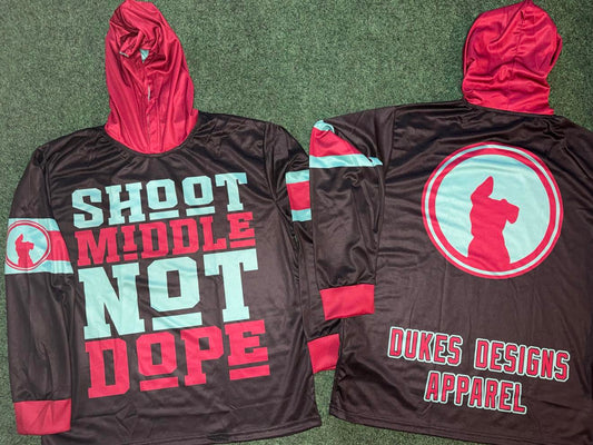 Shoot Middle Not Dope DDA Exclusive Longsleeve - Black Teal Maroon