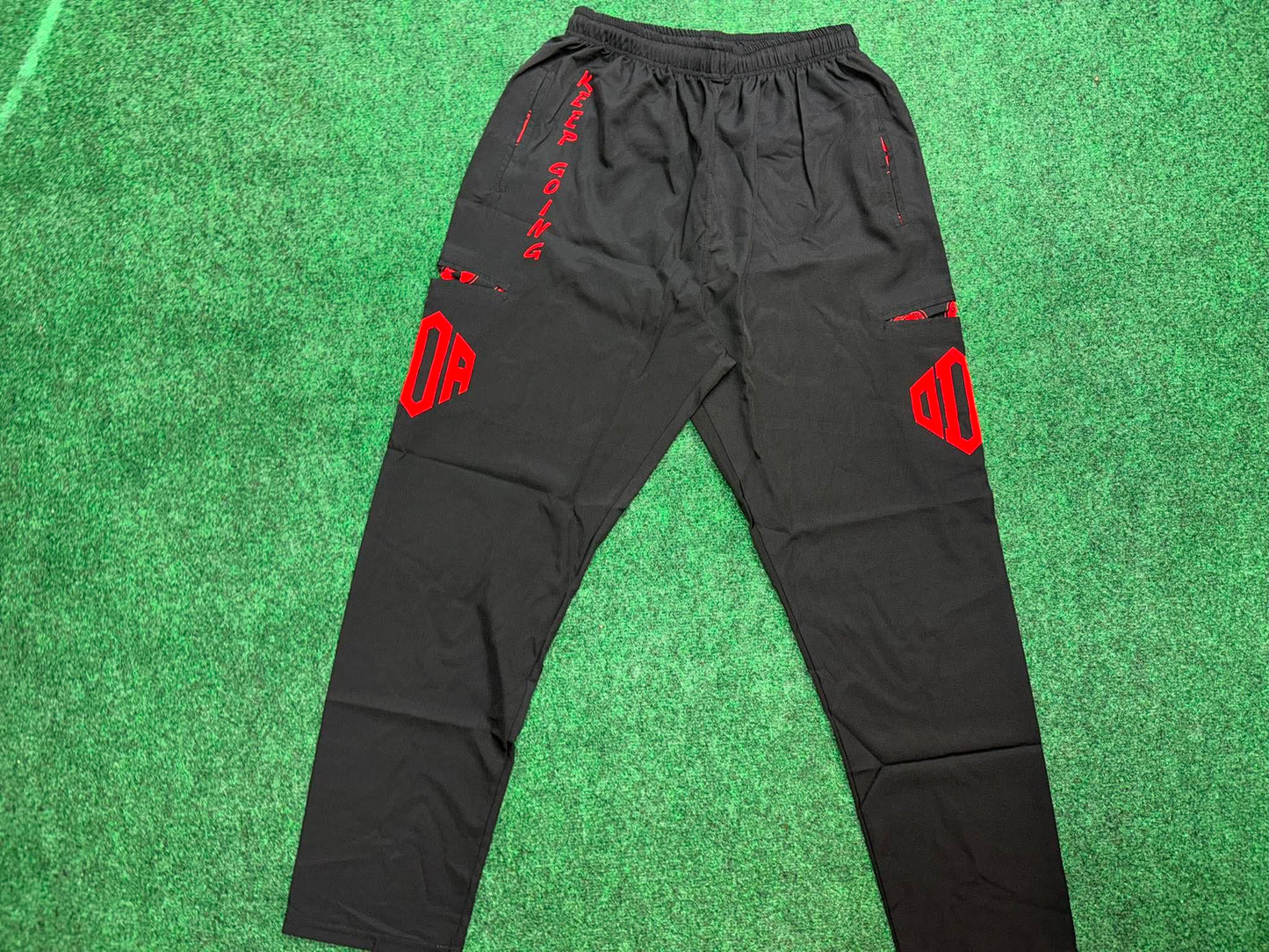 Microfiber Pants - Black with Red