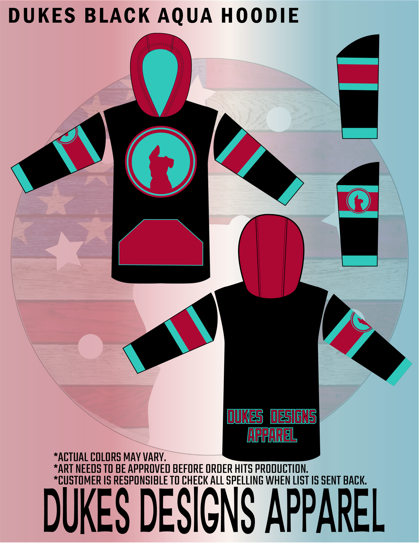 Black Maroon and Teal Mesh Lightweight Hoodie