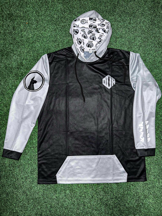 Black and Grey Mesh Lightweight Hoodie