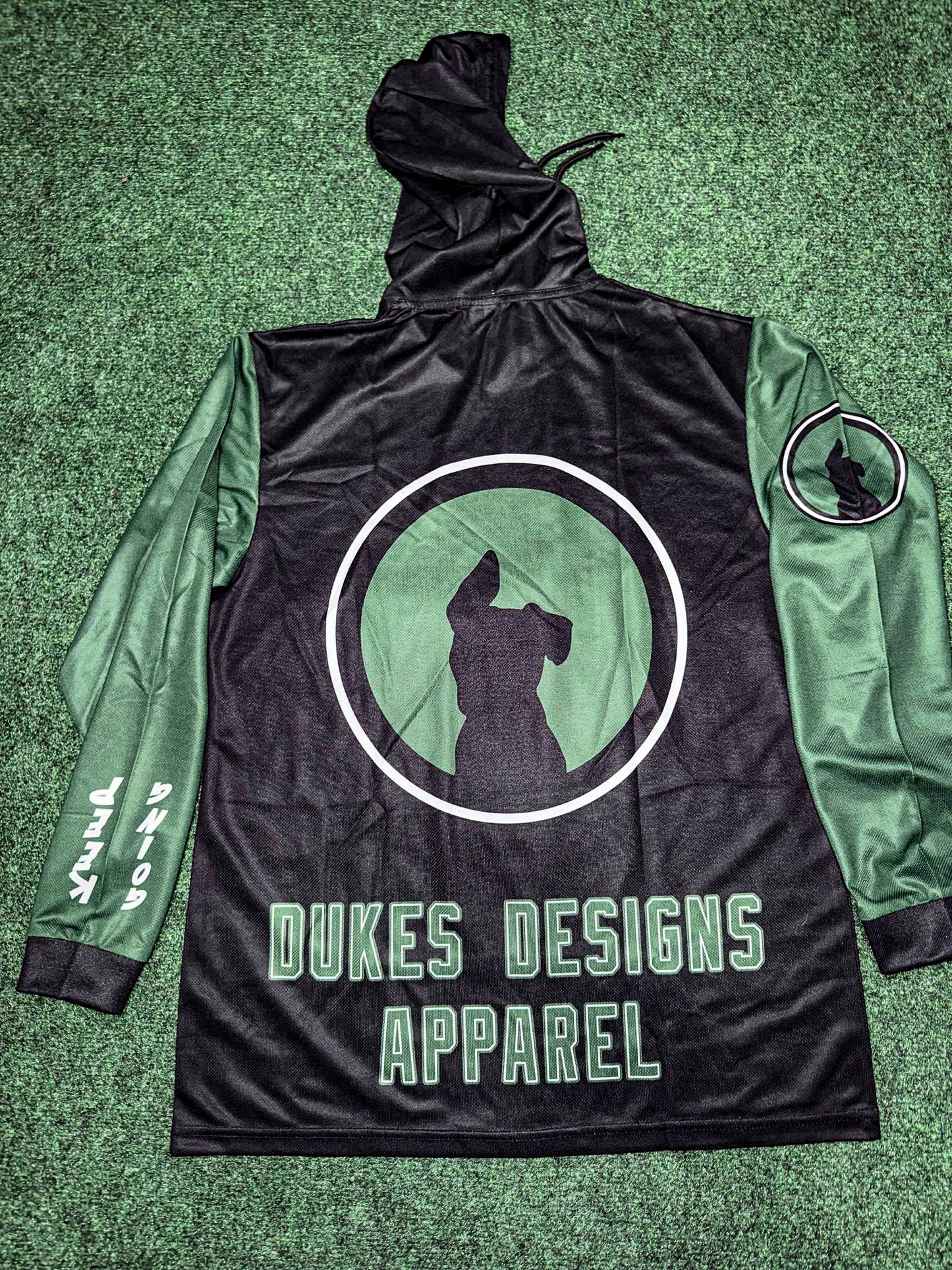 Black and Army Green Mesh Lightweight Hoodie