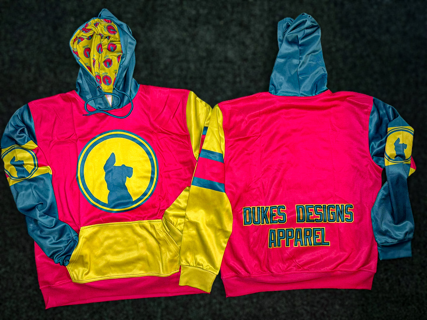 Neon Pink Yellow and Teal DDA Hoodie