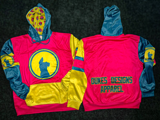 Neon Pink Yellow and Teal DDA Hoodie
