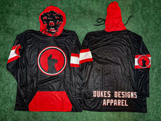 Black and Red Mesh Lightweight Hoodie