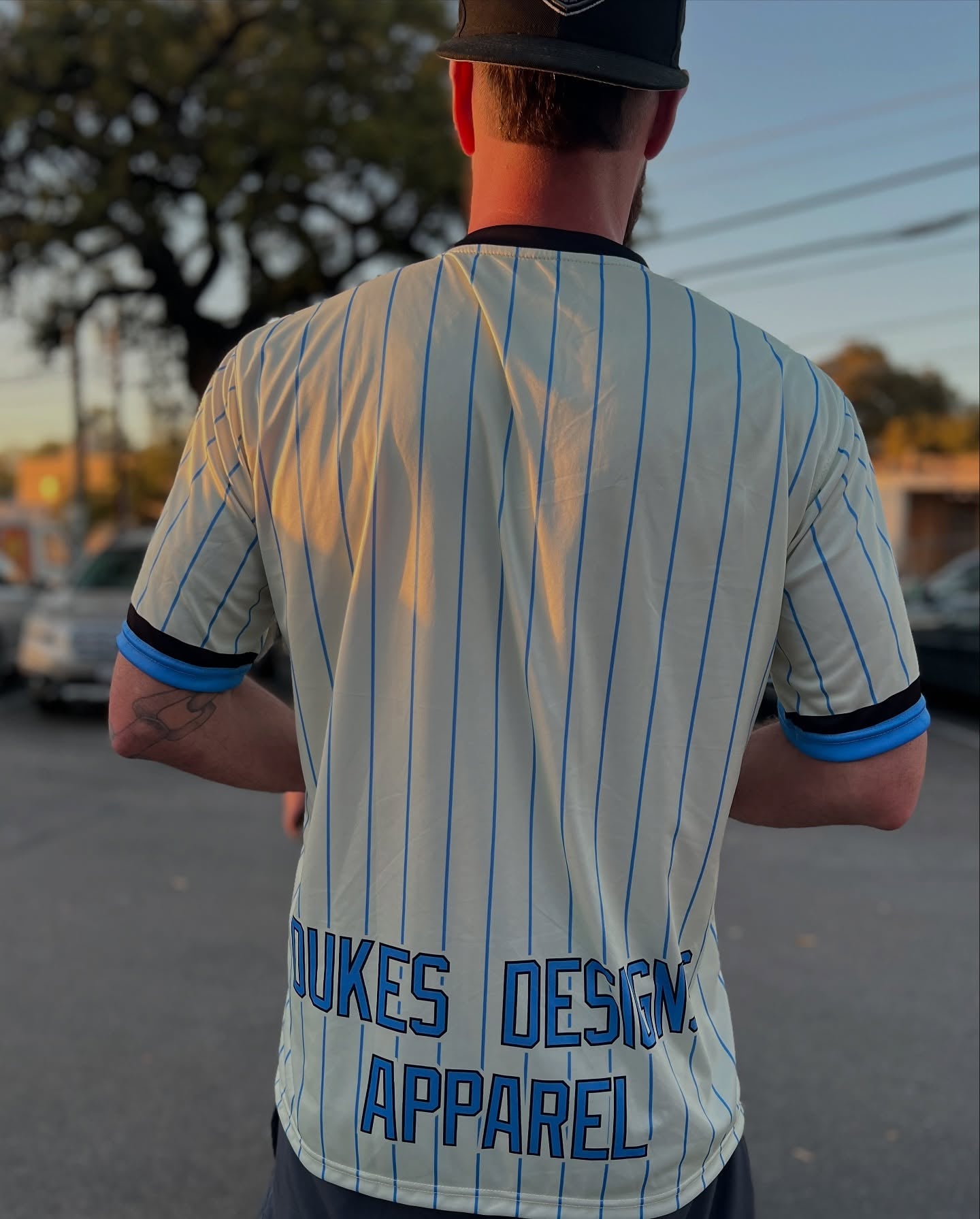 DDA Cream and Blue Jersey