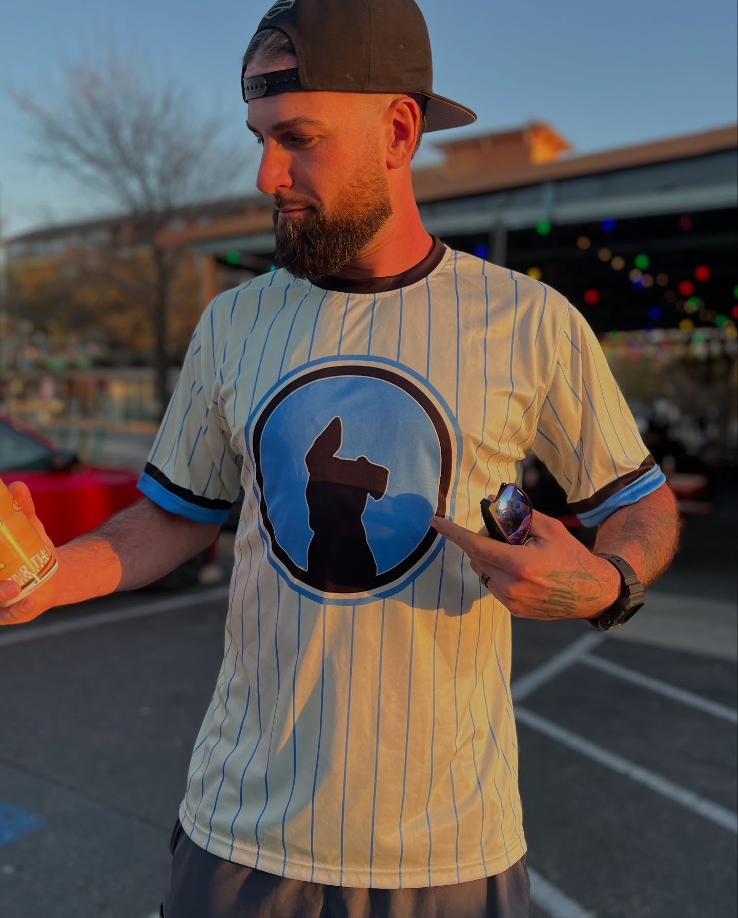 DDA Cream and Blue Jersey