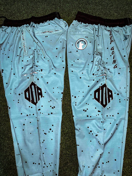 Microfiber Pants - Turquoise with Black Dots