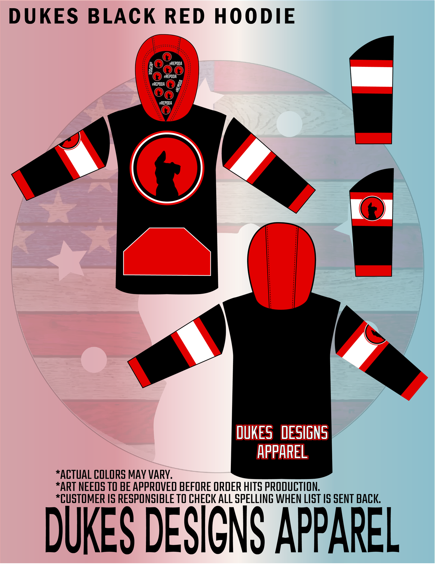 Black and Red Mesh Lightweight Hoodie