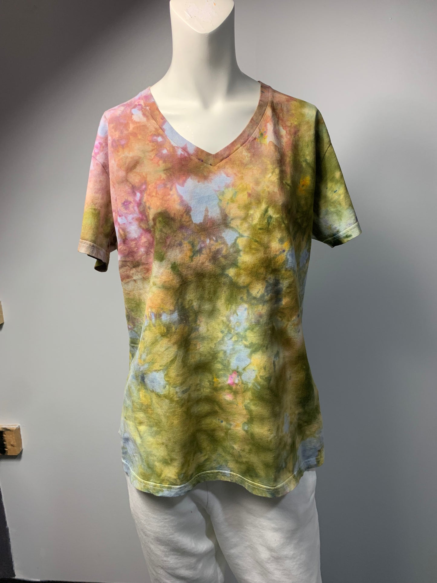 212 Womens XL V-Neck Pink/Green