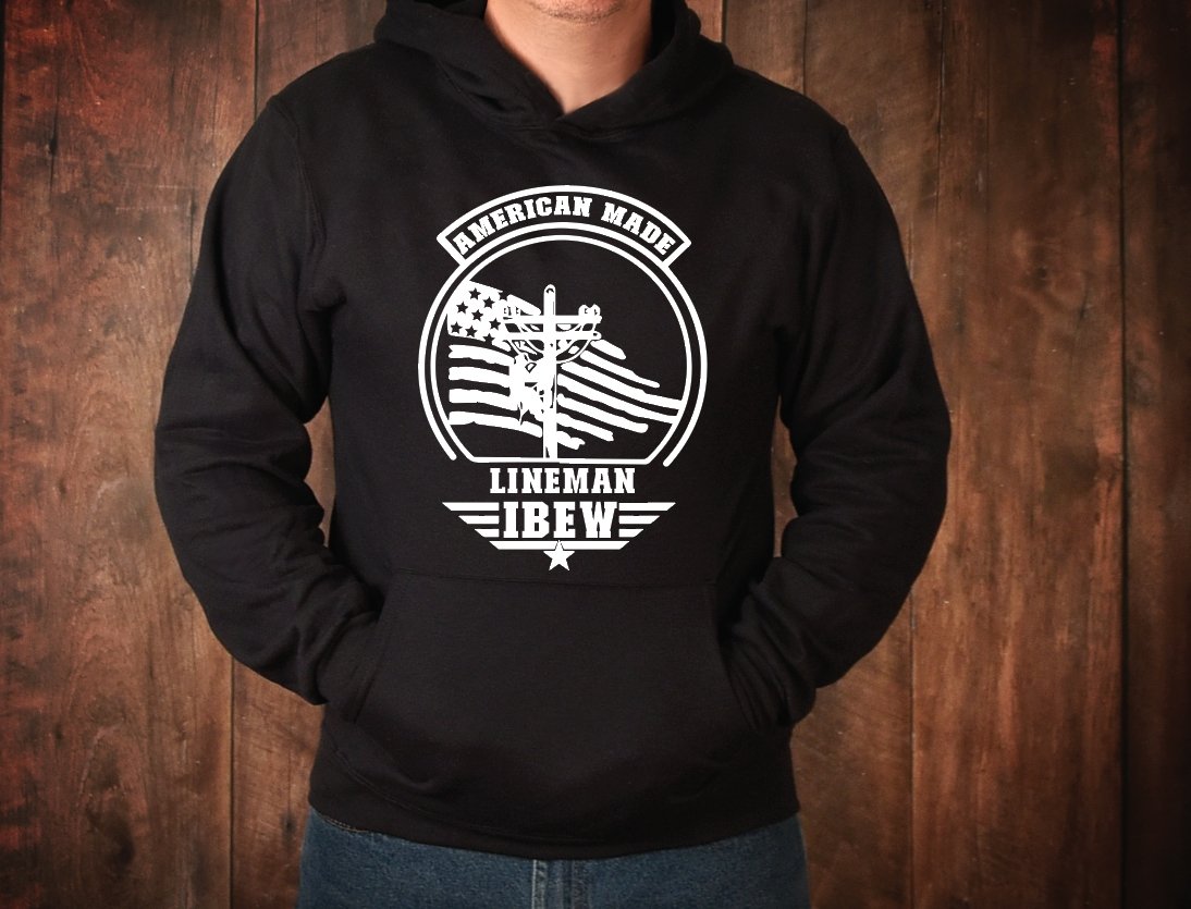 American Made IBEW Lineman Sweatshirt - Bayside - Merlscreations