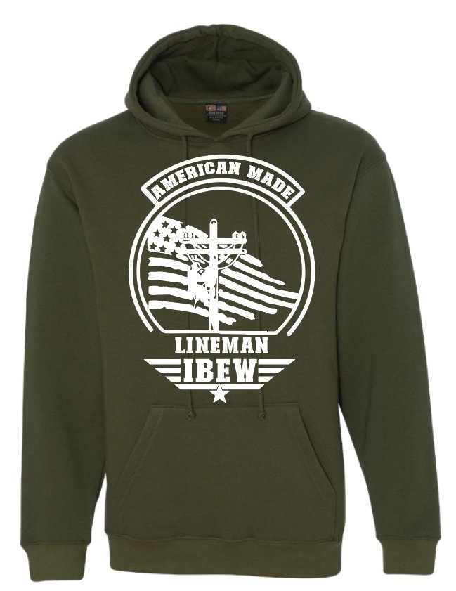 American Made IBEW Lineman Sweatshirt - Bayside - Merlscreations