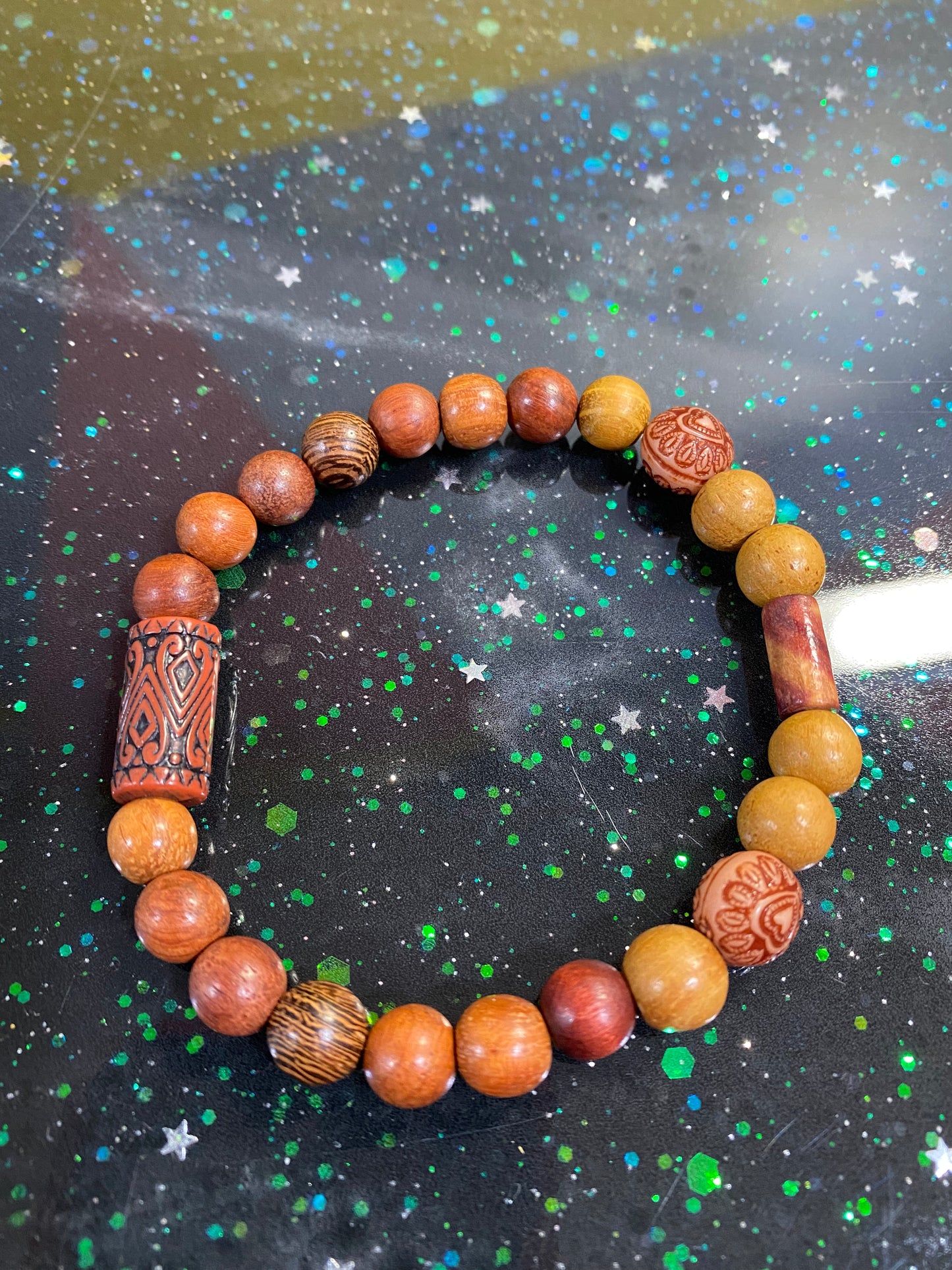 Wooden heart bracelet