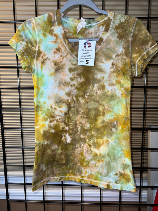 3 Small Womens V-Neck Earthy T-shirt