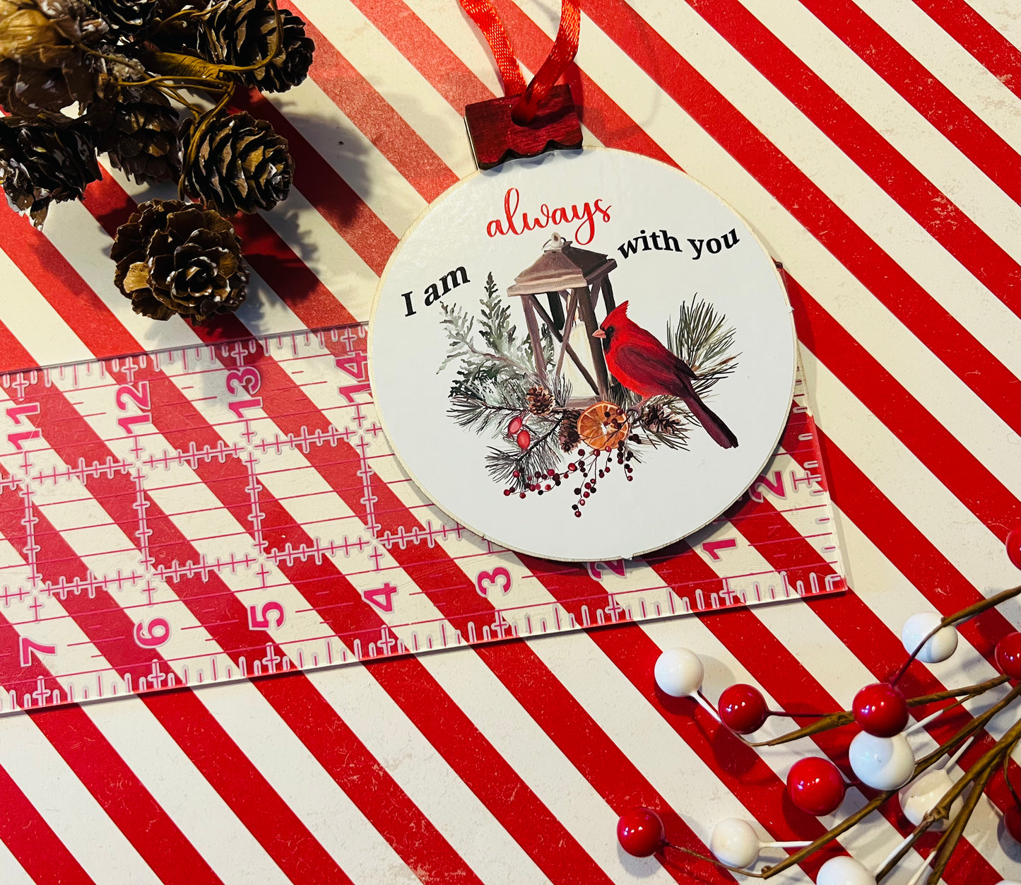 Cardinal - I am always with you Christmas Ornament
