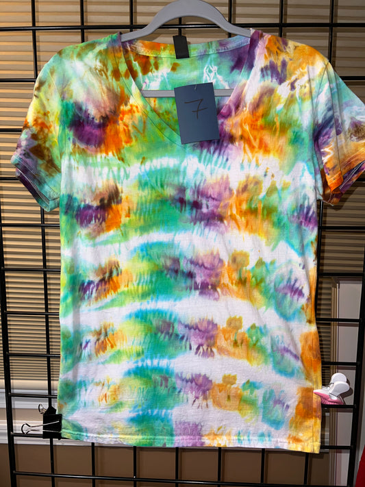 7 Large Rainbow Lines V-Neck