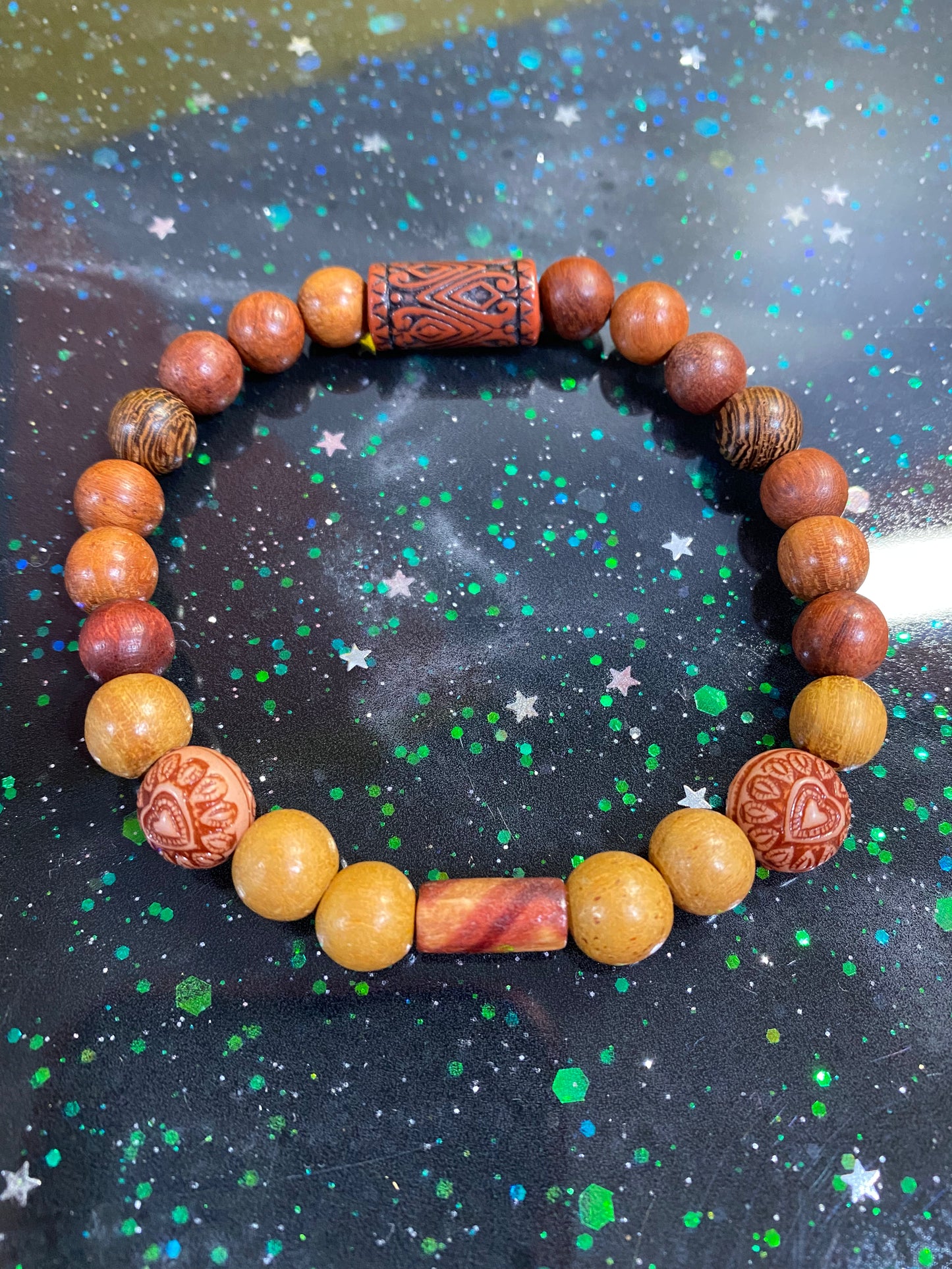 Wooden heart bracelet
