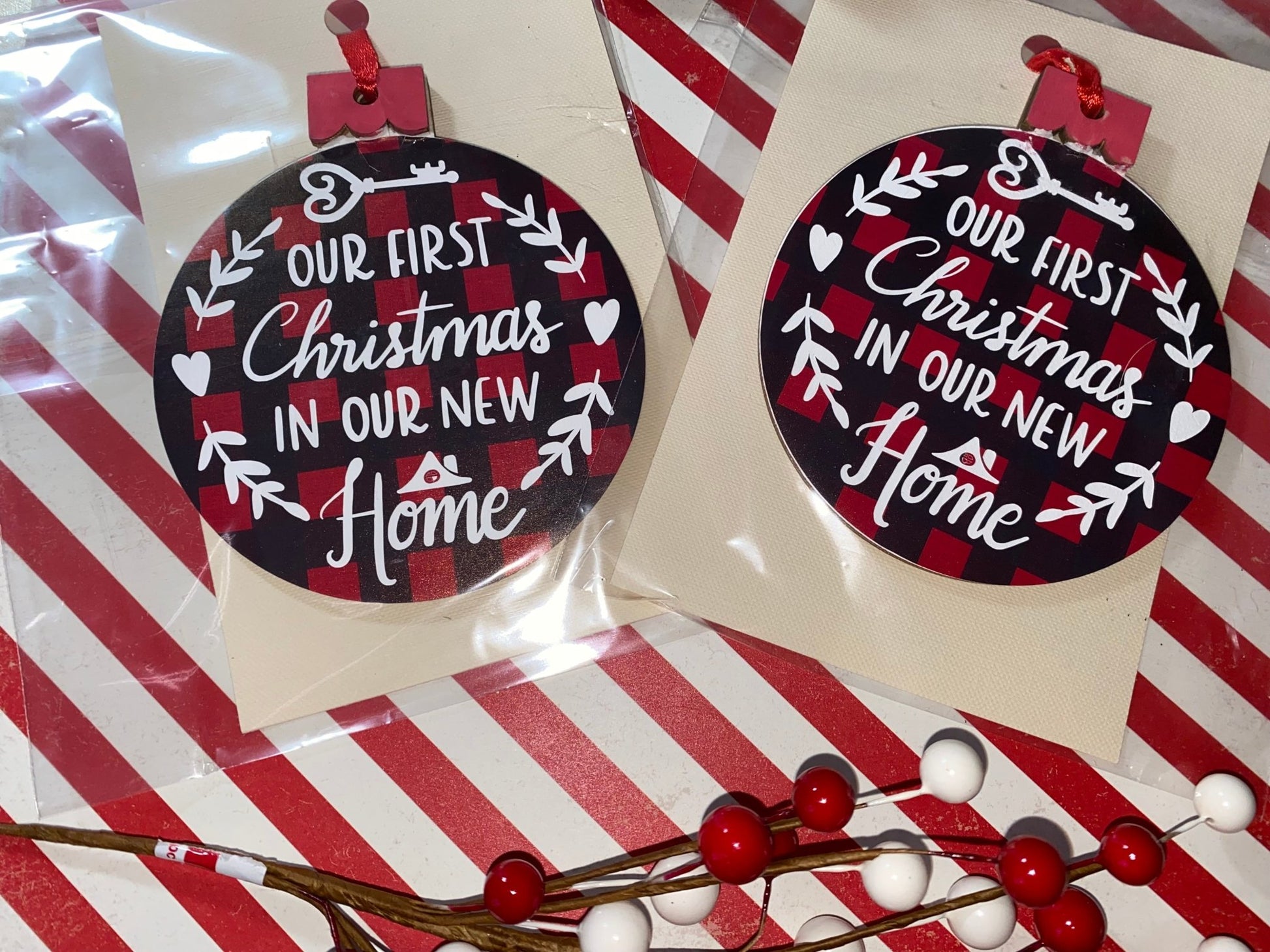 Our 1ST Christmas in our new home ornaments - Merlscreations