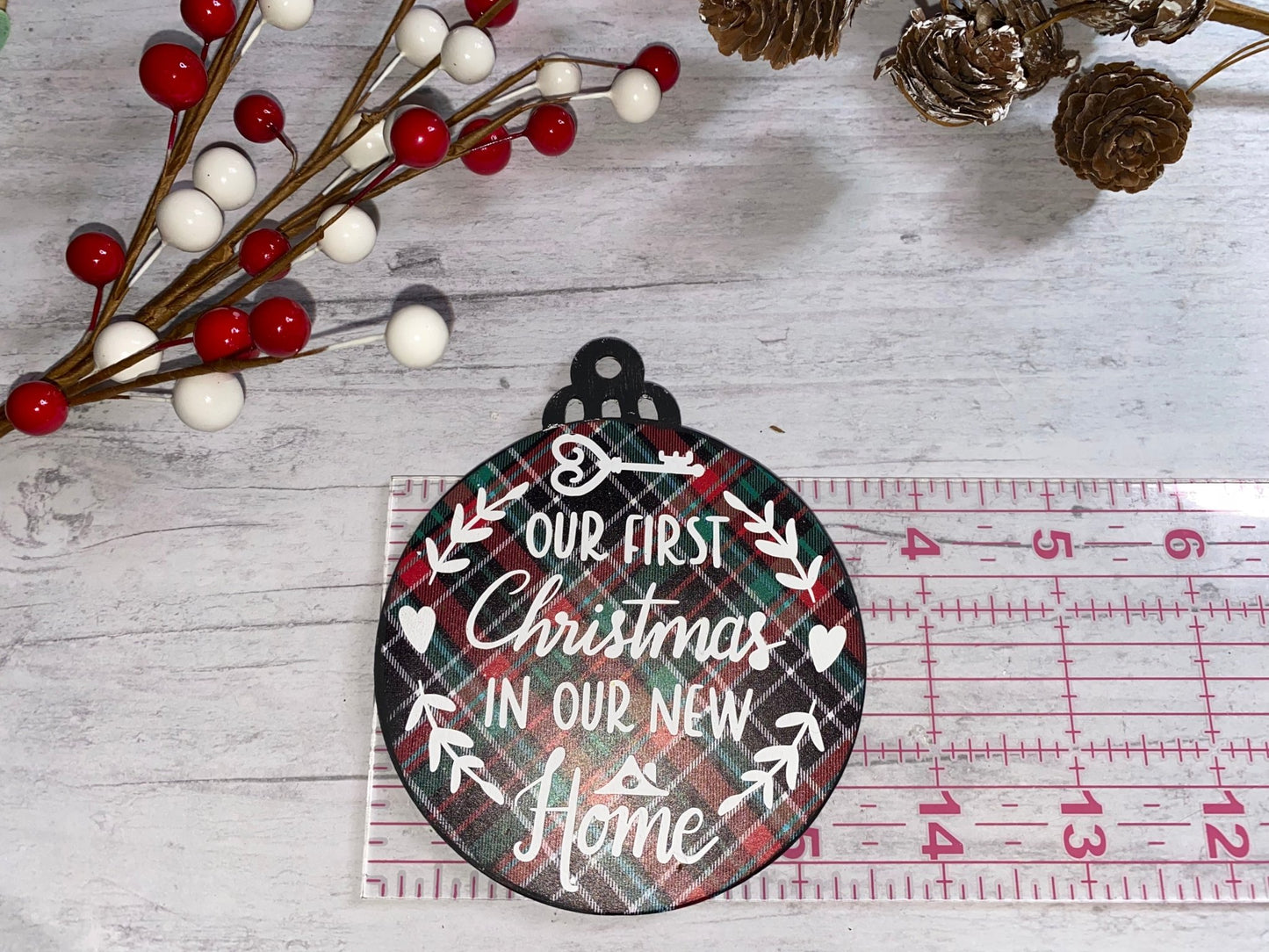 Our 1ST Christmas in our new home ornaments - Merlscreations