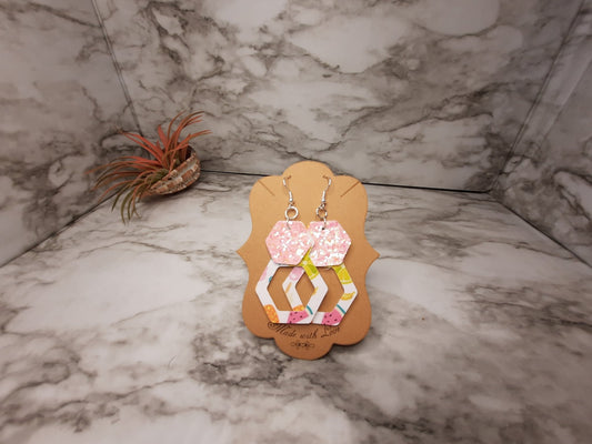 Pink Glitter and Summertime Earrings - Merlscreations