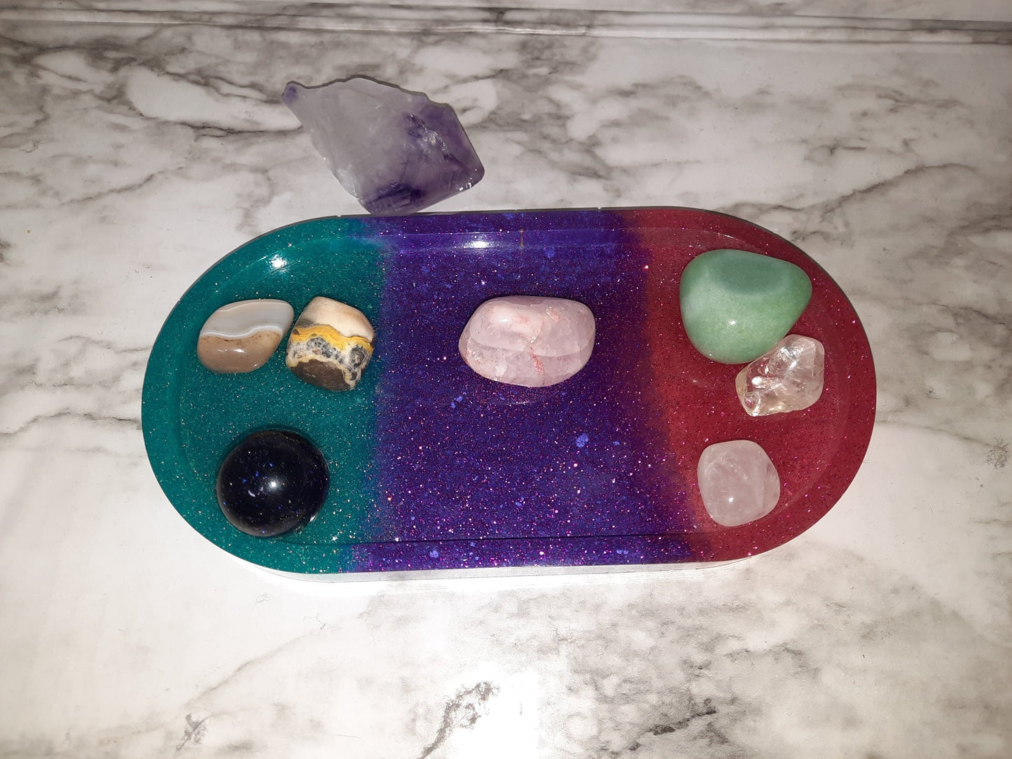 Pink Purple and Blue Tray - Merlscreations