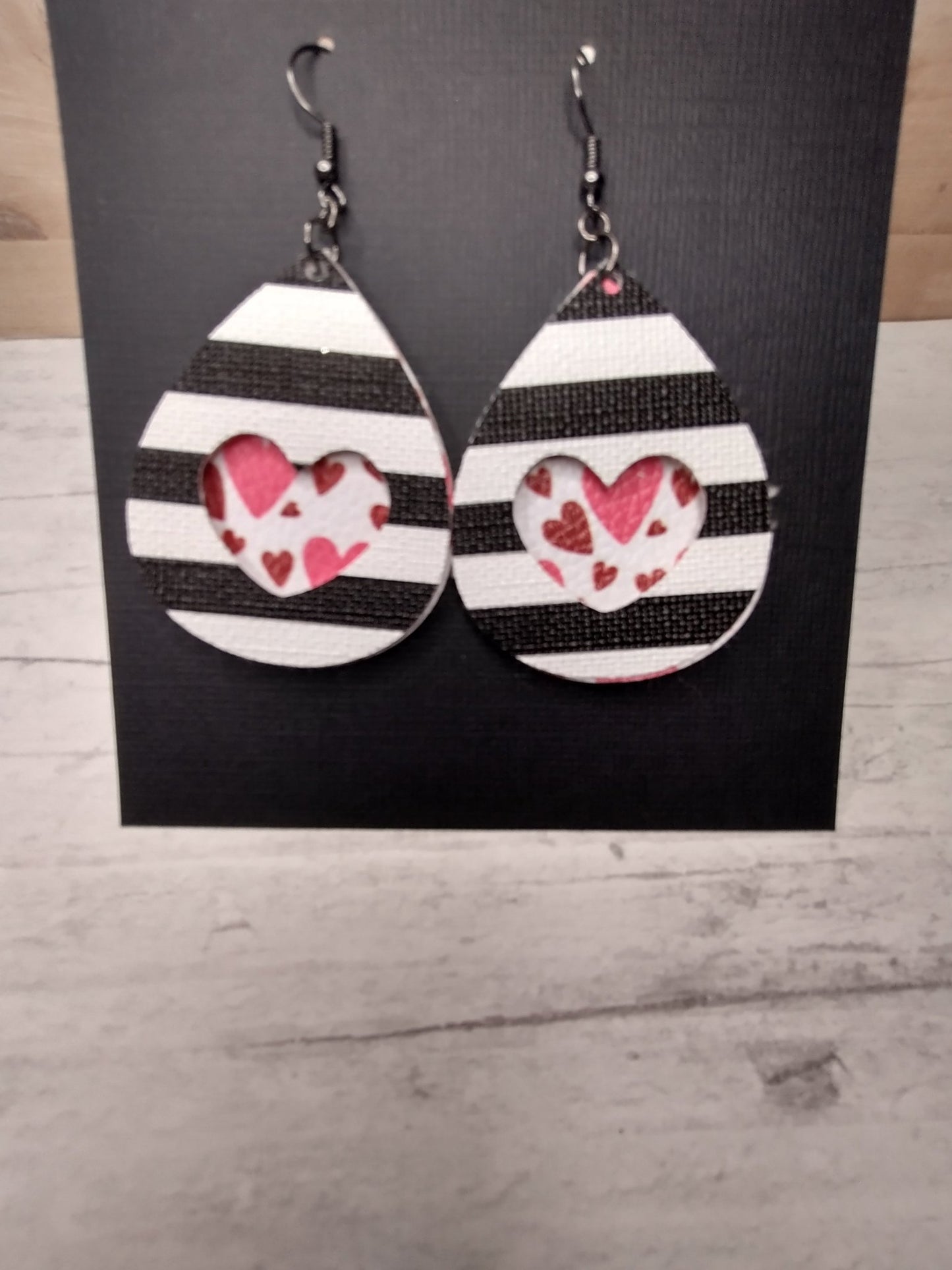 Plaid Heart Teardrop Earrings - Merlscreations