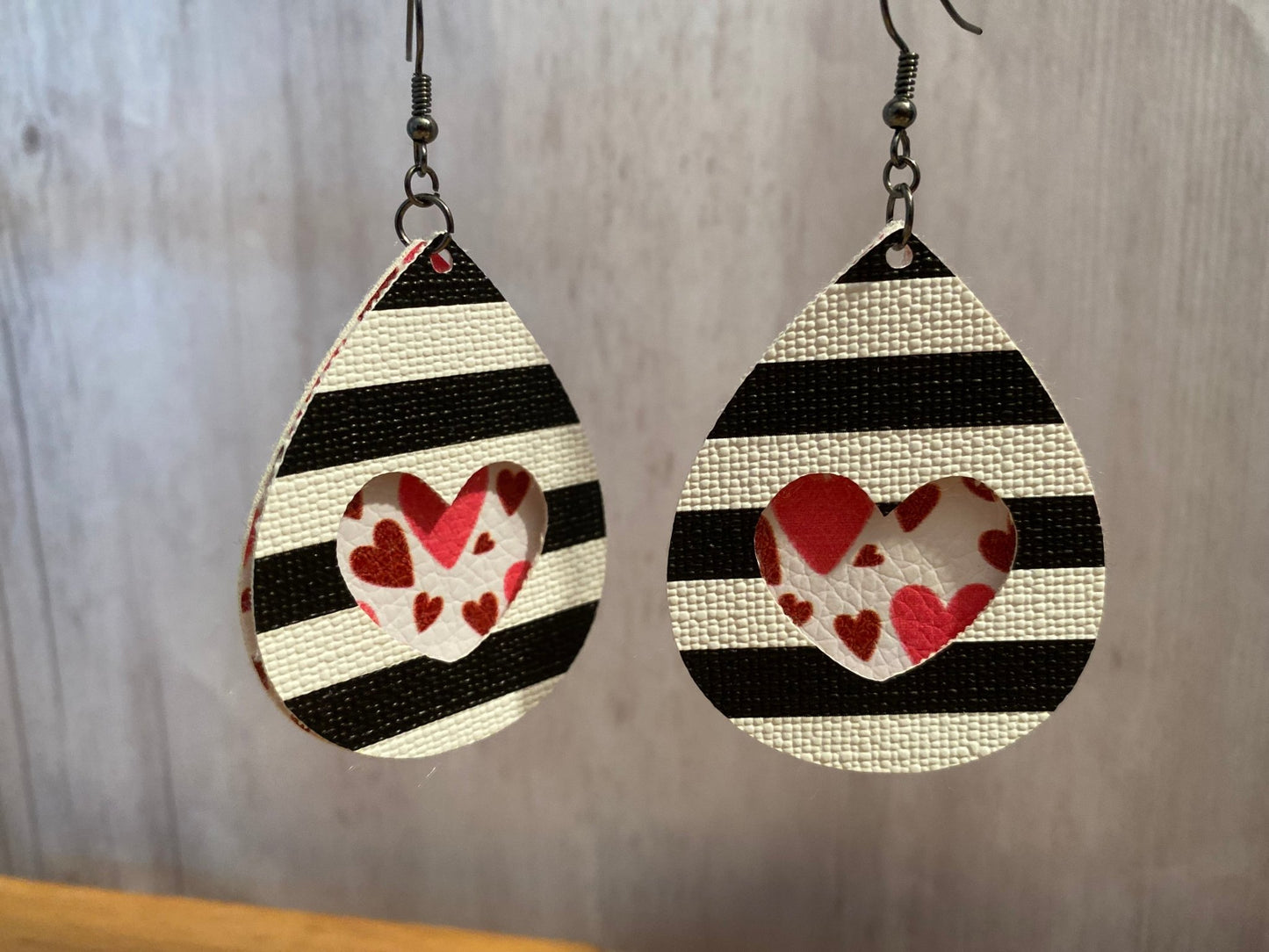 Plaid Heart Teardrop Earrings - Merlscreations