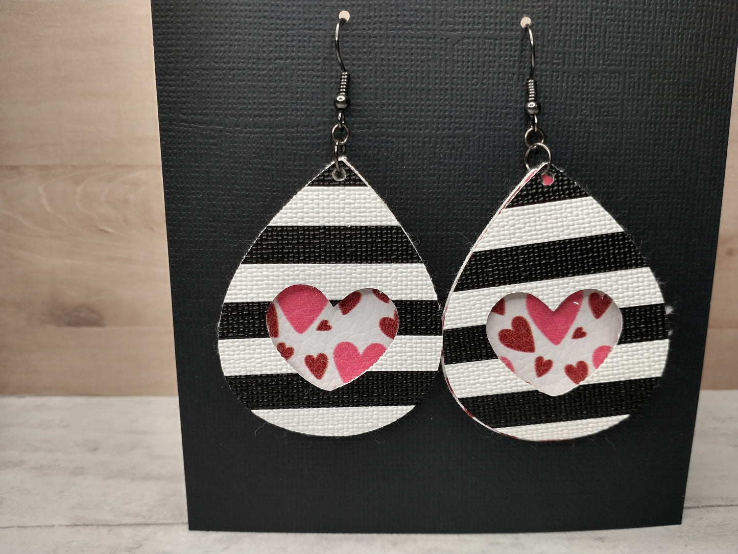 Plaid Heart Teardrop Earrings - Merlscreations