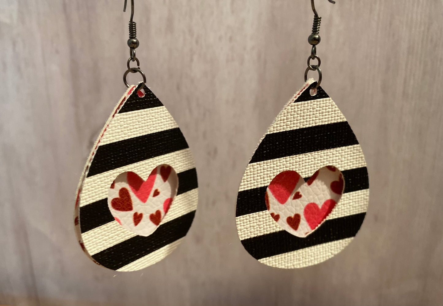 Plaid Heart Teardrop Earrings - Merlscreations