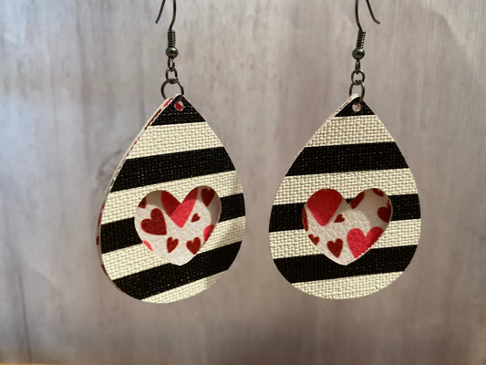 Plaid Heart Teardrop Earrings - Merlscreations