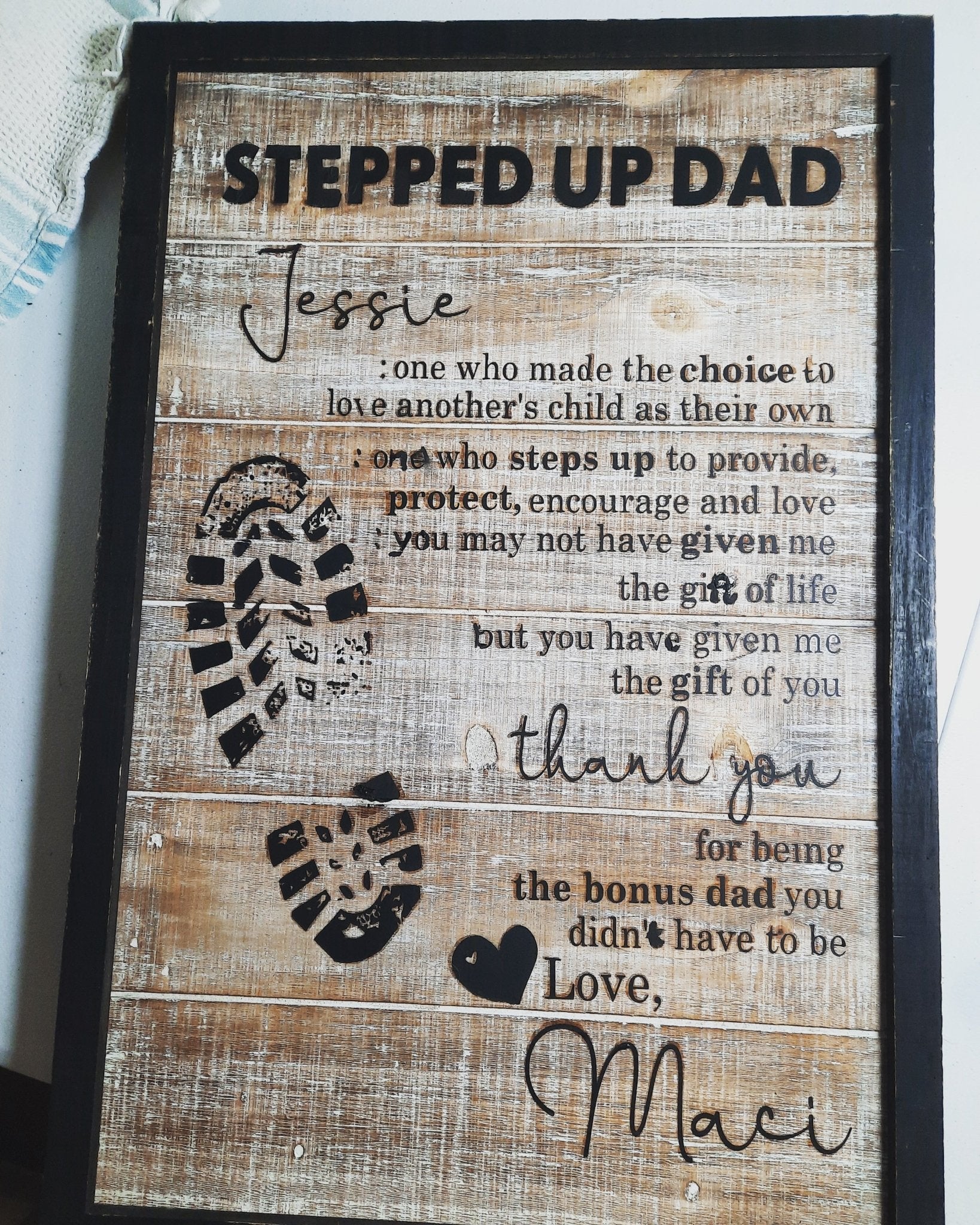 Dad Support. Sign Stepped Up Dad Wooden Sign – Merlscreations